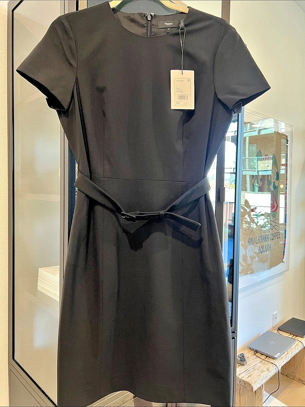 Theory Vaille SS Sevona Mini Dress Black Size 8